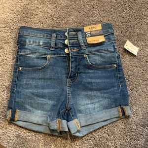 Aeropostale super high waisted midi shorts.